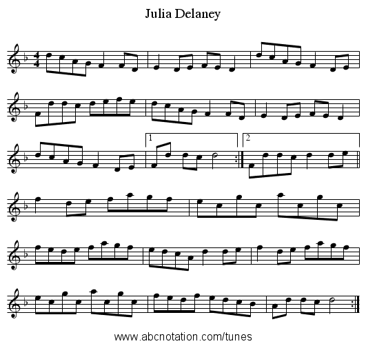 Julia Delaney - staff notation