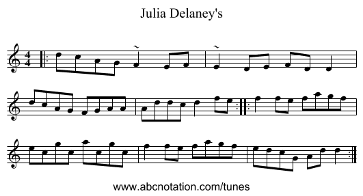 Julia Delaney's - staff notation