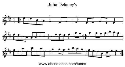 Julia Delaney's - staff notation