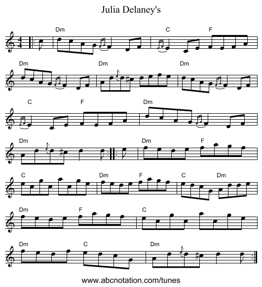 Julia Delaney's - staff notation