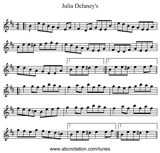 Julia Delaney's - staff notation