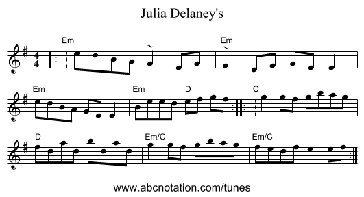 Julia Delaney's - staff notation