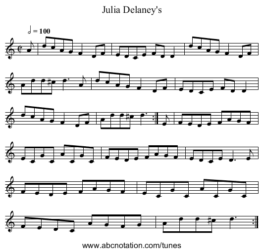 Julia Delaney's - staff notation