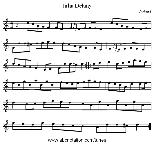 Julia Delany - staff notation