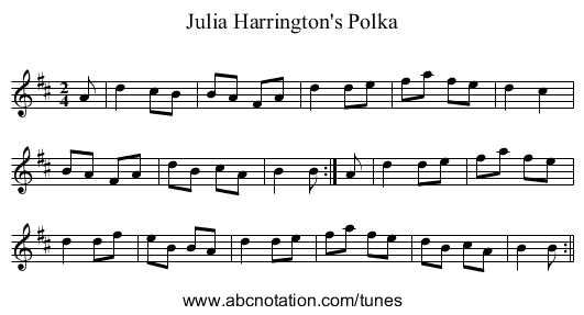 Julia Harrington's Polka - staff notation