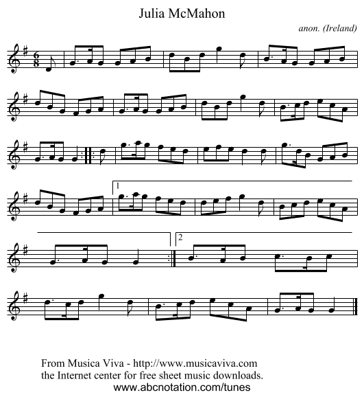 Julia McMahon - staff notation