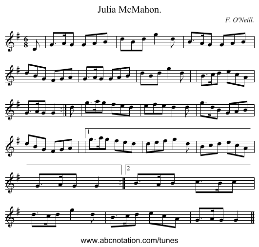 Julia McMahon. - staff notation