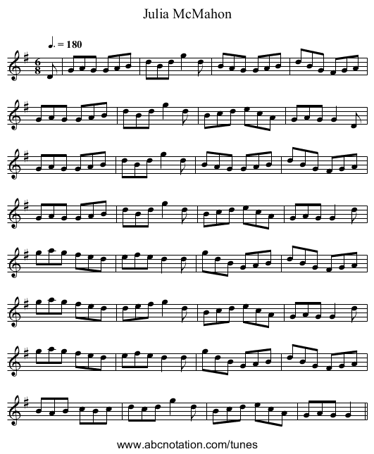 Julia McMahon - staff notation