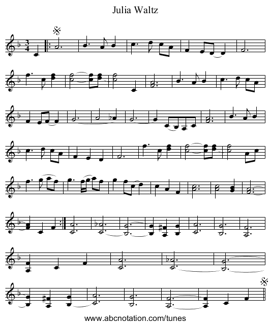 Julia Waltz - staff notation