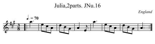 Julia,2parts. JNu.16 - staff notation
