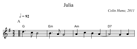 Julia - staff notation
