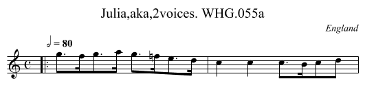 Julia,aka,2voices. WHG.055a - staff notation