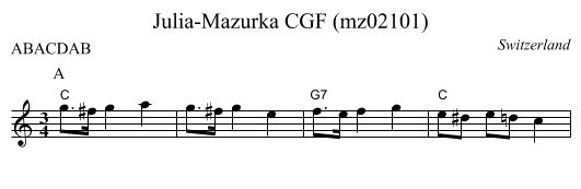 Julia-Mazurka CGF (mz02101) - staff notation
