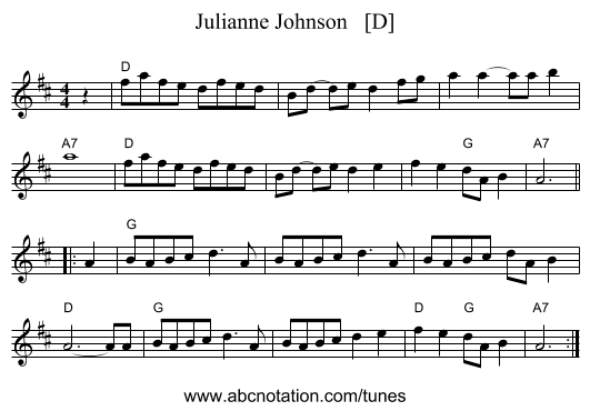 Julianne Johnson   [D] - staff notation