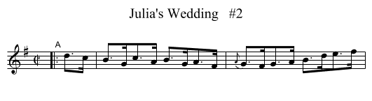 Julia's Wedding   #2 - staff notation