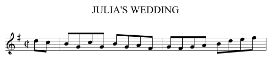 JULIA'S WEDDING - staff notation