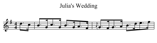Julia's Wedding - staff notation