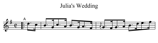 Julia's Wedding - staff notation