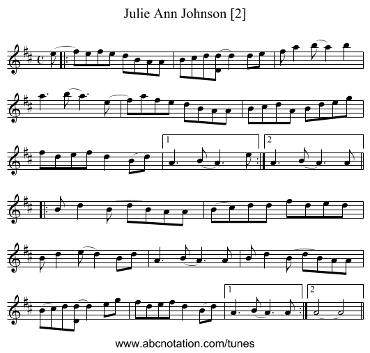 Julie Ann Johnson [2] - staff notation