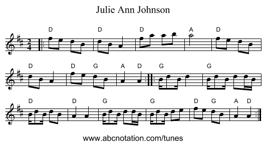 Julie Ann Johnson - staff notation