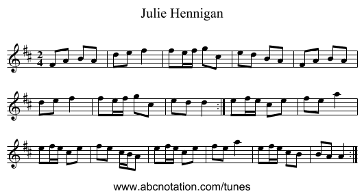Julie Hennigan - staff notation