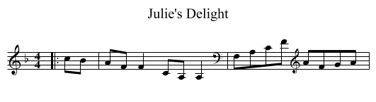 Julie's Delight - staff notation
