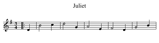 Juliet - staff notation