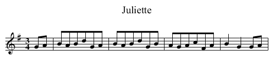 Juliette - staff notation