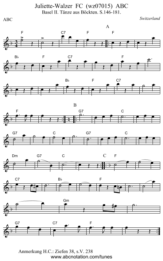 Juliette-Walzer  FC  (wz07015)  ABC - staff notation
