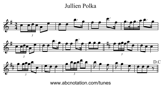 Jullien Polka - staff notation