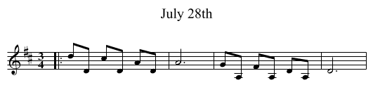 July 28th - staff notation