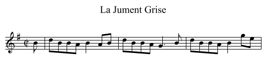 Jument Grise, La - staff notation
