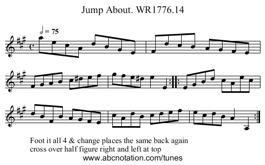 Jump About. WR1776.14 - staff notation