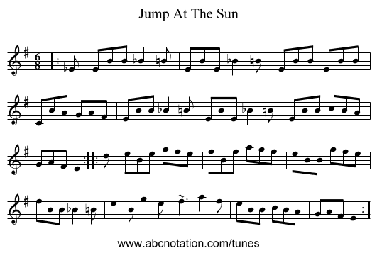 Jump At The Sun - staff notation