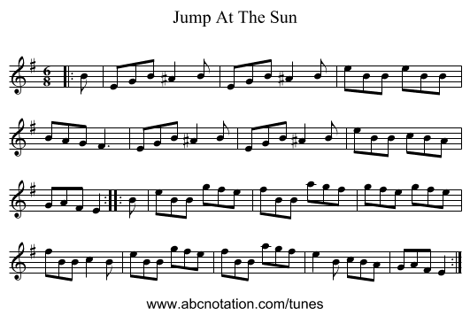 Jump At The Sun - staff notation