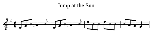 Jump at the Sun - staff notation