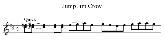 Jump Jim Crow - staff notation