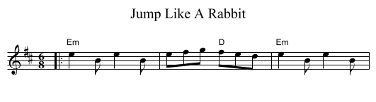 Jump Like A Rabbit - staff notation