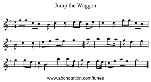 Jump the Waggon - staff notation
