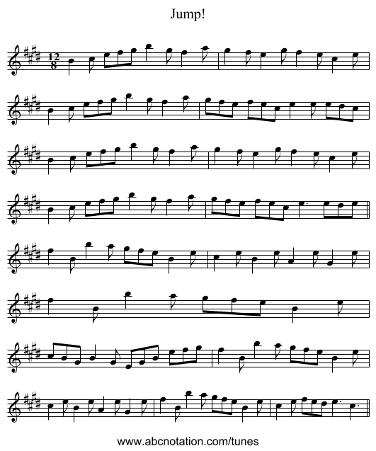 Jump! - staff notation