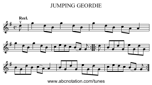 JUMPING GEORDIE - staff notation
