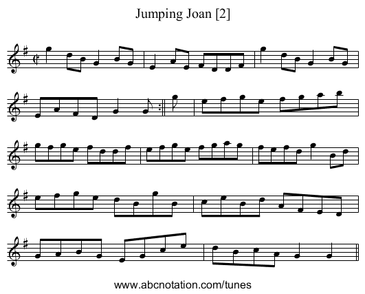 Jumping Joan [2] - staff notation