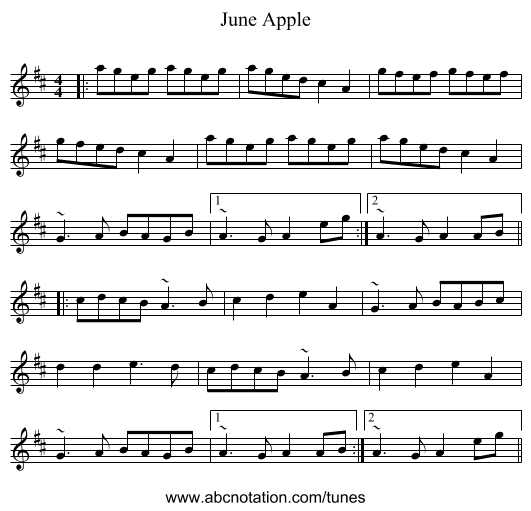 June Apple - staff notation