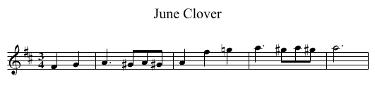 June Clover - staff notation
