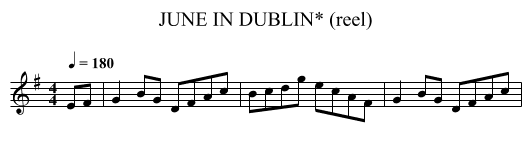 JUNE IN DUBLIN* (reel) - staff notation