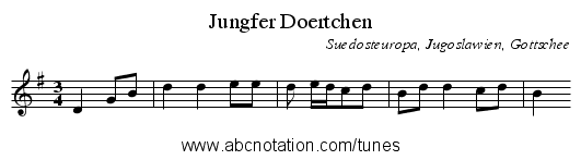 Jungfer Doertchen - staff notation