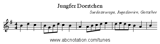 Jungfer Doertchen - staff notation