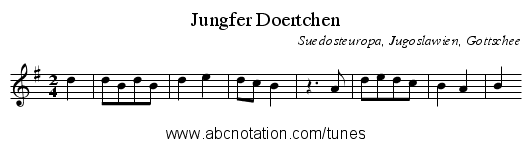 Jungfer Doertchen - staff notation