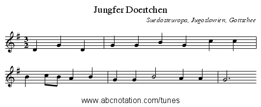 Jungfer Doertchen - staff notation