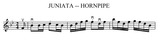 JUNIATA -- HORNPIPE - staff notation